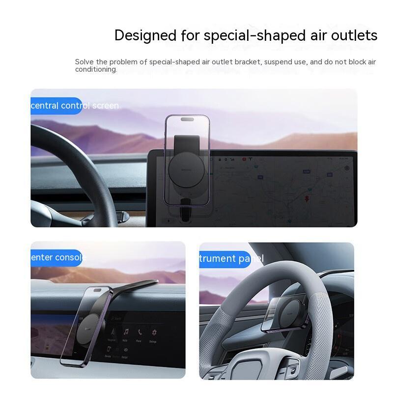 Magnetic Bendable Phone Holder & Wireless Charger 15W Car Dash Mount Compatible With Phone iPhone 12,13,14,15,16,17