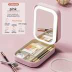 Makeup Storage Box With LED Light & Mirror