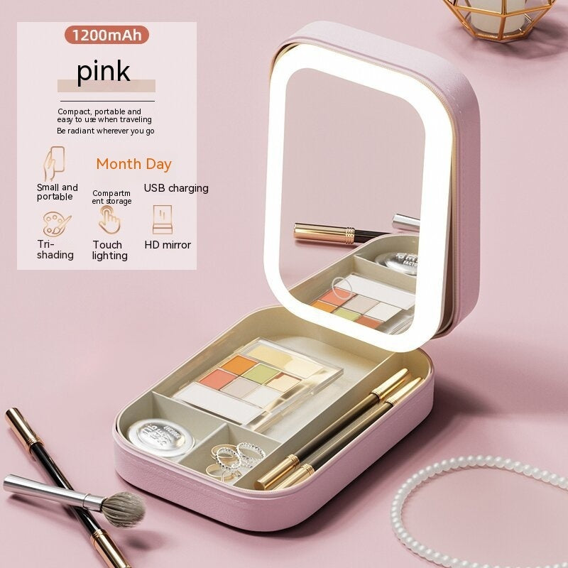 Makeup Storage Box With LED Light & Mirror